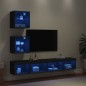 vidaXL Muebles de TV de pared con LED 5 pzas madera ingeniería negro vidaXL Muebles de TV de pared con LED 5 pzas madera ingeniería negro