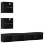 vidaXL Muebles de TV de pared con LED 5 pzas madera ingeniería negro vidaXL Muebles de TV de pared con LED 5 pzas madera ingeniería negro