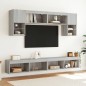 vidaXL Muebles TV pared con LED 6 pzas madera ingeniería gris Sonoma vidaXL Muebles TV pared con LED 6 pzas madera ingeniería gris Sonoma