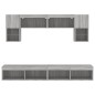 vidaXL Muebles TV pared con LED 6 pzas madera ingeniería gris Sonoma vidaXL Muebles TV pared con LED 6 pzas madera ingeniería gris Sonoma