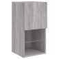 vidaXL Muebles TV pared con LED 6 pzas madera ingeniería gris Sonoma vidaXL Muebles TV pared con LED 6 pzas madera ingeniería gris Sonoma