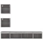 vidaXL Muebles TV pared con LED 5 pzas madera ingeniería gris Sonoma vidaXL Muebles TV pared con LED 5 pzas madera ingeniería gris Sonoma