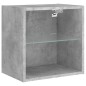 vidaXL Muebles TV pared con LED 5 pzas madera ingeniería gris hormigón