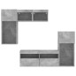 vidaXL Muebles TV pared con LED 5 pzas madera ingeniería gris hormigón