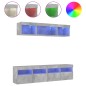 vidaXL Muebles TV pared con LED 5 pzas madera ingeniería gris hormigón
