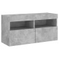 vidaXL Muebles TV pared con LED 5 pzas madera ingeniería gris hormigón