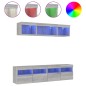 vidaXL Muebles TV pared con LED 5 pzas madera ingeniería gris Sonoma vidaXL Muebles TV pared con LED 5 pzas madera ingeniería gris Sonoma