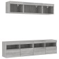 vidaXL Muebles TV pared con LED 5 pzas madera ingeniería gris Sonoma vidaXL Muebles TV pared con LED 5 pzas madera ingeniería gris Sonoma