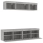vidaXL Muebles TV pared con LED 5 pzas madera ingeniería gris Sonoma vidaXL Muebles TV pared con LED 5 pzas madera ingeniería gris Sonoma