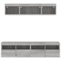vidaXL Muebles TV pared con LED 5 pzas madera ingeniería gris Sonoma vidaXL Muebles TV pared con LED 5 pzas madera ingeniería gris Sonoma