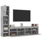 vidaXL Muebles TV pared con LED 4 pzas madera ingeniería gris hormigón vidaXL Muebles TV pared con LED 4 pzas madera ingeniería gris hormigón