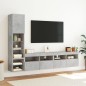 vidaXL Muebles TV pared con LED 4 pzas madera ingeniería gris hormigón vidaXL Muebles TV pared con LED 4 pzas madera ingeniería gris hormigón