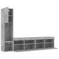 vidaXL Muebles TV pared con LED 4 pzas madera ingeniería gris hormigón vidaXL Muebles TV pared con LED 4 pzas madera ingeniería gris hormigón