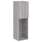 vidaXL Muebles TV pared con LED 4 pzas madera ingeniería gris Sonoma