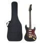 vidaXL Guitarra eléctrica principiantes con funda negro dorado 4/4 39" vidaXL Guitarra eléctrica principiantes con funda negro dorado 4/4 39"