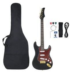 vidaXL Guitarra eléctrica principiantes con funda negro dorado 4/4 39"