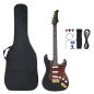 vidaXL Guitarra eléctrica principiantes con funda negro dorado 4/4 39" vidaXL Guitarra eléctrica principiantes con funda negro dorado 4/4 39"