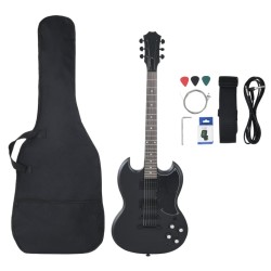 vidaXL Guitarra eléctrica para principiantes con funda negro 4/4 39"