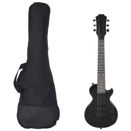 vidaXL Guitarra eléctrica para niños con funda negro 3/4 30"