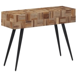 vidaXL Mesa consola teca reciclada maciza 110x34x80 cm