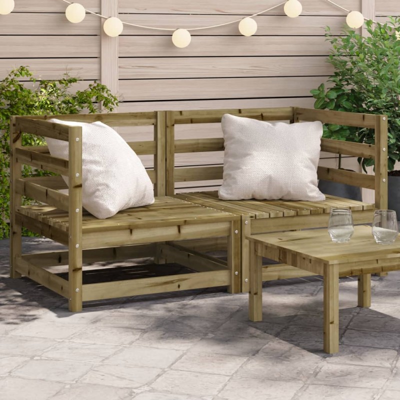 vidaXL Sofás esquineros jardín 2 uds madera pino impregnada 70x70x67cm vidaXL Sofás esquineros jardín 2 uds madera pino impregnada 70x70x67cm