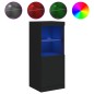 vidaXL Aparador con luces LED negro 41x37x100 cm vidaXL Aparador con luces LED negro 41x37x100 cm