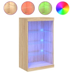 vidaXL Aparador con luces LED roble Sonoma 60,5x37x100 cm