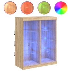 vidaXL Aparador con luces LED roble Sonoma 81x37x100 cm