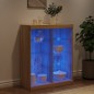 vidaXL Aparador con luces LED roble Sonoma 81x37x100 cm vidaXL Aparador con luces LED roble Sonoma 81x37x100 cm