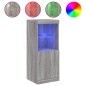 vidaXL Aparador con luces LED gris Sonoma 41x37x100 cm vidaXL Aparador con luces LED gris Sonoma 41x37x100 cm