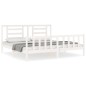 vidaXL Estructura cama de matrimonio con cabecero madera maciza blanco vidaXL Estructura cama de matrimonio con cabecero madera maciza blanco