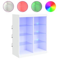 vidaXL Aparador con luces LED blanco 81x37x100 cm