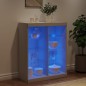 vidaXL Aparador con luces LED blanco 81x37x100 cm