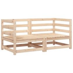 vidaXL Sofás esquineros de jardín 2 uds madera maciza pino 70x70x67 cm