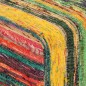 vidaXL Banco de tela chindi y madera maciza de mango multicolor 160 cm