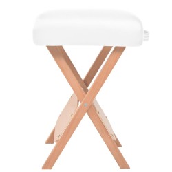 vidaXL Taburete de masaje plegable con asiento 12 cm de grosor blanco