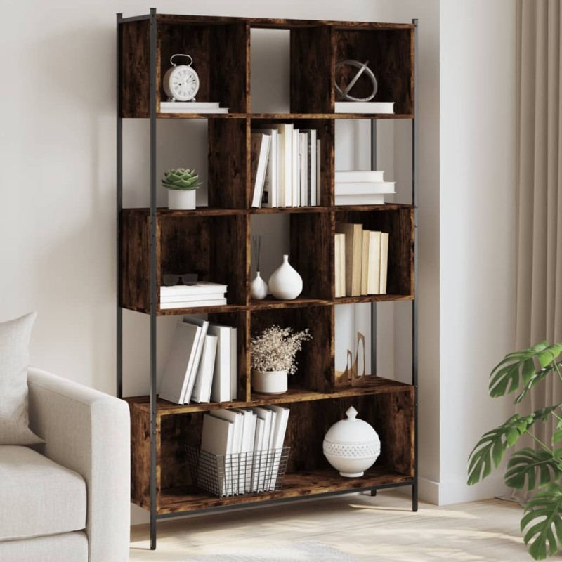 vidaXL Estantería madera de ingeniería roble ahumado 102x28x172 cm vidaXL Estantería madera de ingeniería roble ahumado 102x28x172 cm