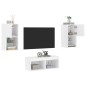 vidaXL Muebles de TV de pared con luces LED 4 piezas blanco vidaXL Muebles de TV de pared con luces LED 4 piezas blanco