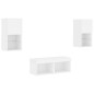 vidaXL Muebles de TV de pared con luces LED 4 piezas blanco vidaXL Muebles de TV de pared con luces LED 4 piezas blanco