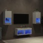 vidaXL Muebles de TV de pared con luces LED 4 piezas blanco vidaXL Muebles de TV de pared con luces LED 4 piezas blanco