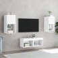vidaXL Muebles de TV de pared con luces LED 4 piezas blanco vidaXL Muebles de TV de pared con luces LED 4 piezas blanco