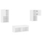 vidaXL Muebles de TV de pared con luces LED 4 piezas blanco vidaXL Muebles de TV de pared con luces LED 4 piezas blanco