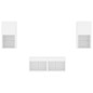 vidaXL Muebles de TV de pared con luces LED 4 piezas blanco vidaXL Muebles de TV de pared con luces LED 4 piezas blanco