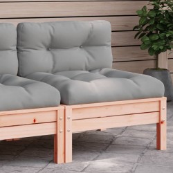 vidaXL Sofá jardín sin reposabrazos con cojines madera maciza Douglas