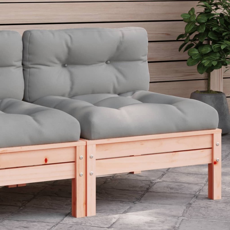 vidaXL Sofá jardín sin reposabrazos con cojines madera maciza Douglas vidaXL Sofá jardín sin reposabrazos con cojines madera maciza Douglas