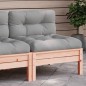 vidaXL Sofá jardín sin reposabrazos con cojines madera maciza Douglas vidaXL Sofá jardín sin reposabrazos con cojines madera maciza Douglas