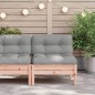 vidaXL Sofá jardín sin reposabrazos con cojines madera maciza Douglas vidaXL Sofá jardín sin reposabrazos con cojines madera maciza Douglas