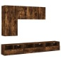 vidaXL Muebles de TV de pared 5 pzas madera ingeniería roble ahumado vidaXL Muebles de TV de pared 5 pzas madera ingeniería roble ahumado
