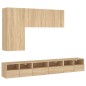 vidaXL Muebles de TV de pared 5 pzas madera de ingeniería roble Sonoma vidaXL Muebles de TV de pared 5 pzas madera de ingeniería roble Sonoma