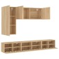 vidaXL Muebles de TV de pared 5 pzas madera de ingeniería roble Sonoma vidaXL Muebles de TV de pared 5 pzas madera de ingeniería roble Sonoma